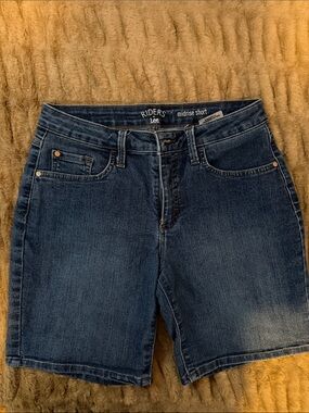 Lee Dark Blue Midrise Jean Shorts